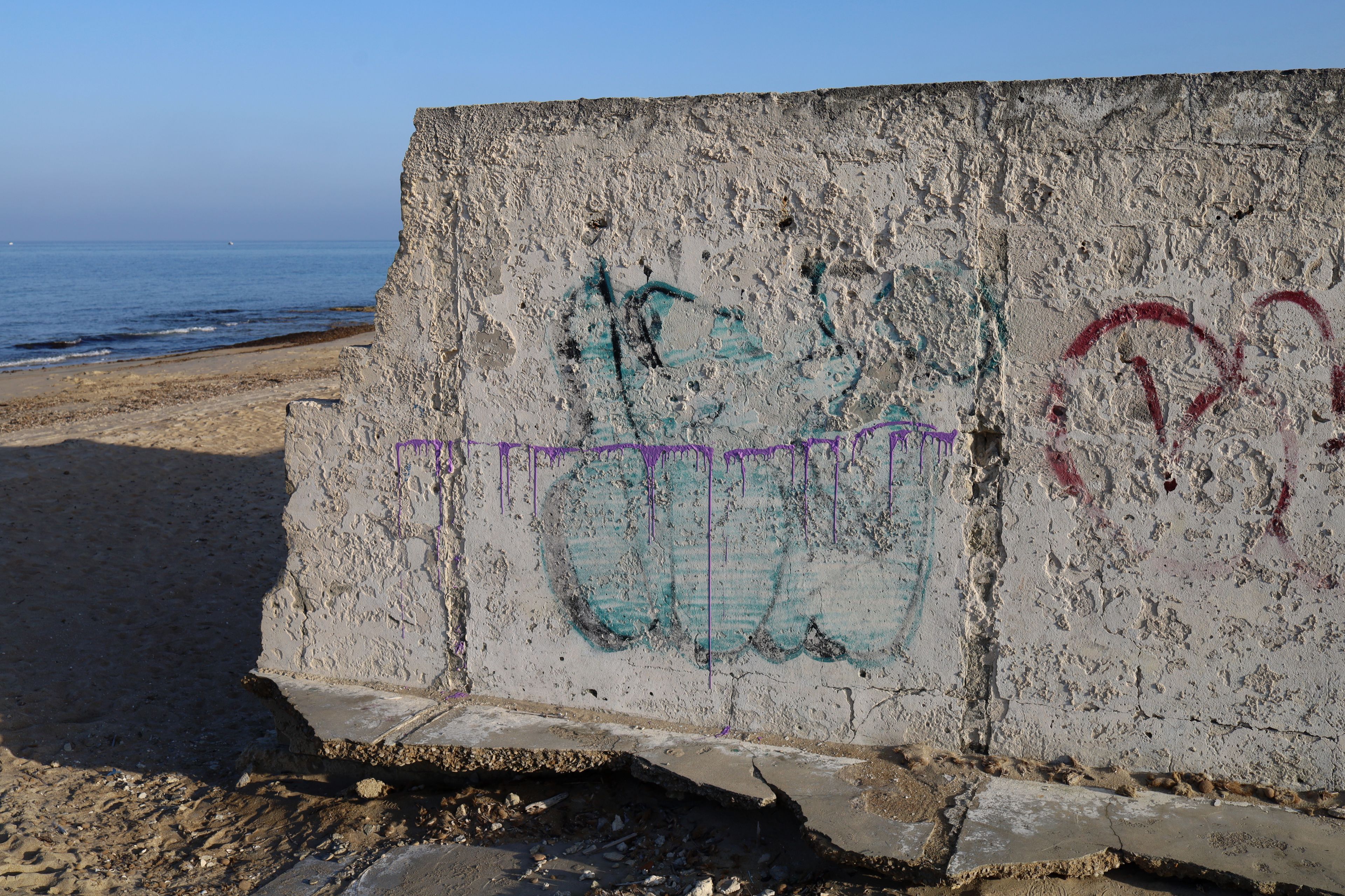 Lecce Beach Purple Line by Peter Piek