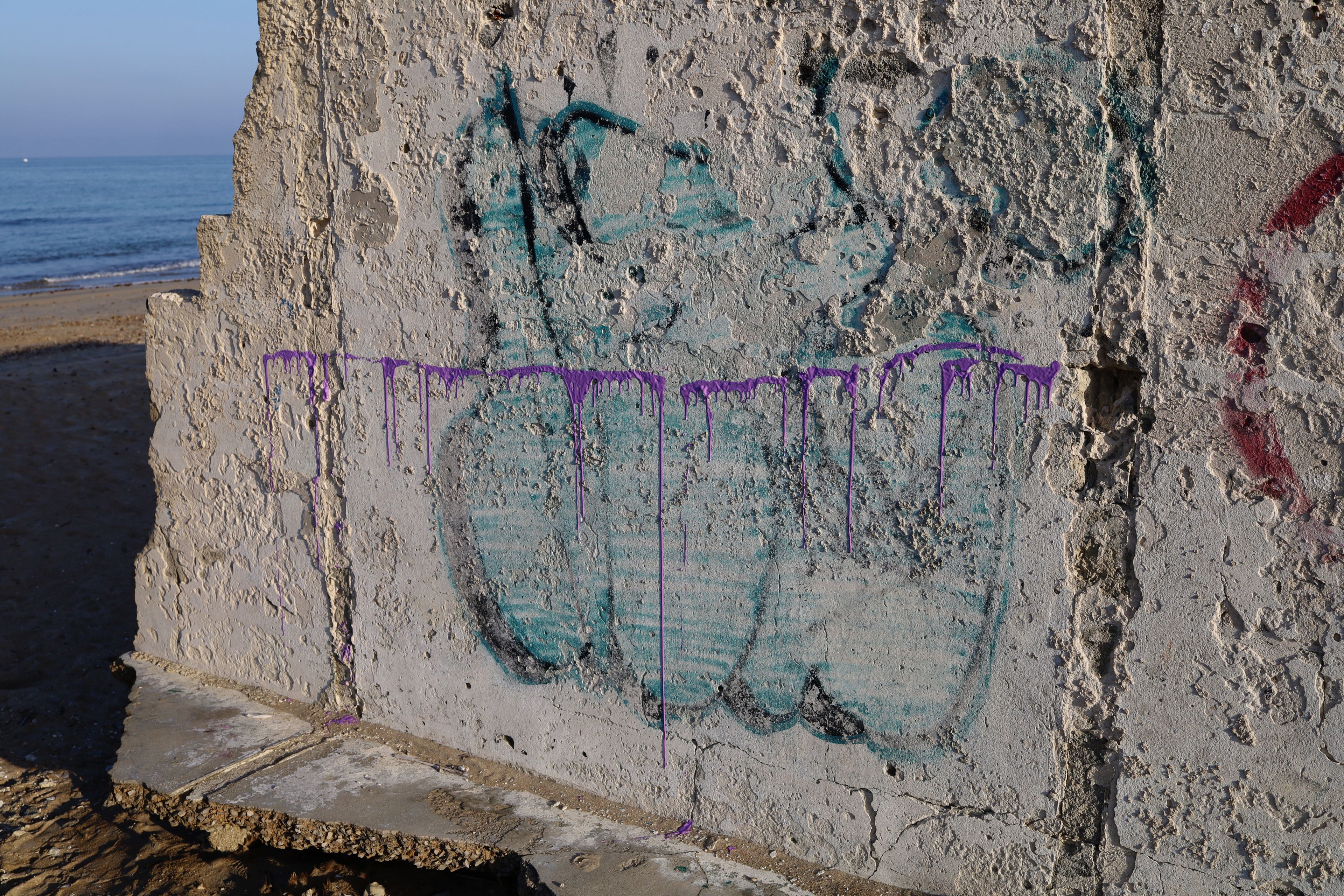 Lecce Beach Purple Line by Peter Piek