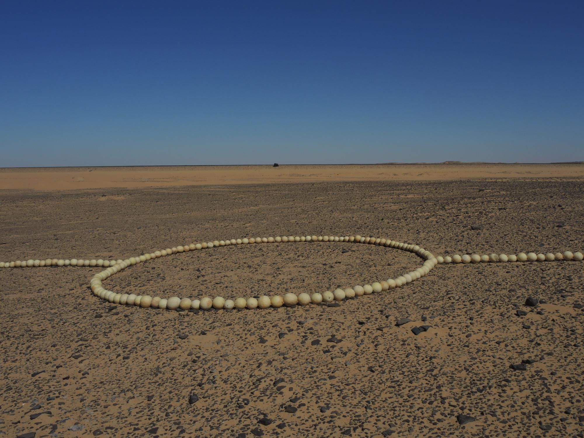 a circle breaking the line by Khosro Adibi